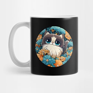 Cat Filled With Flowers - Cute Kitty Cat Flower Mug